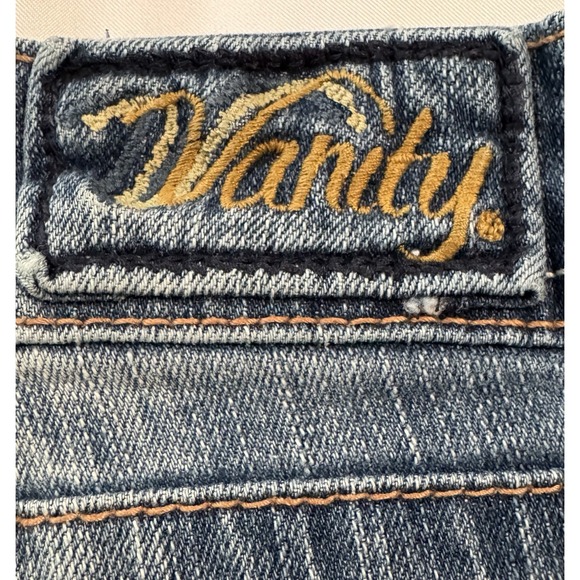 Vanity Jeans Women's *fits 28x32 Tall Blue Y2K Low Rise Flare Hippie Festival - Picture 7 of 14